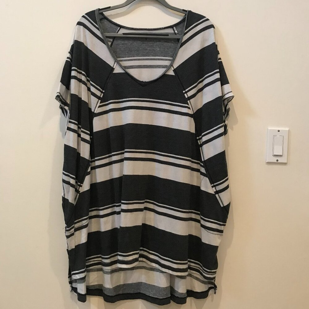 Free People FP Movement City Vibes striped tee, size L